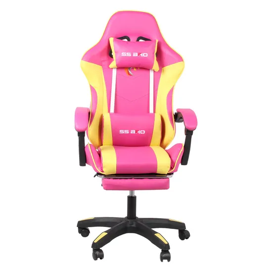 Günstiger, drehbarer, ergonomischer Computer-Gaming-Rennstuhl aus Leder