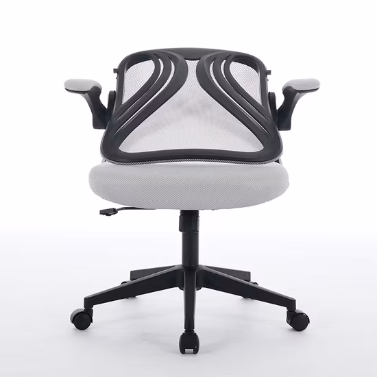 Bürostuhl mit ergonomischer Lordosenstütze und Klappfunktion